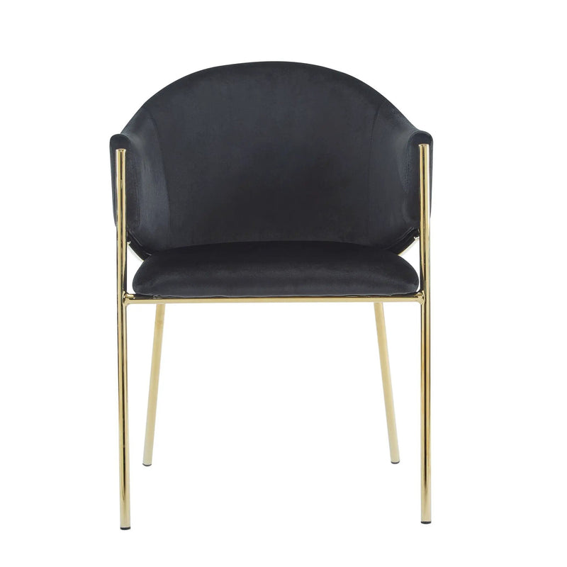 Modern Upholstered Dining Chair With Plush Velvet and Metal Frame by HouseOfZazla