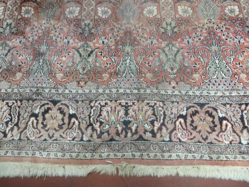 6' X 6' Vintage Handmade Fine Indian Silk Rug Kashmir Square Nice by Jewel Rugs
