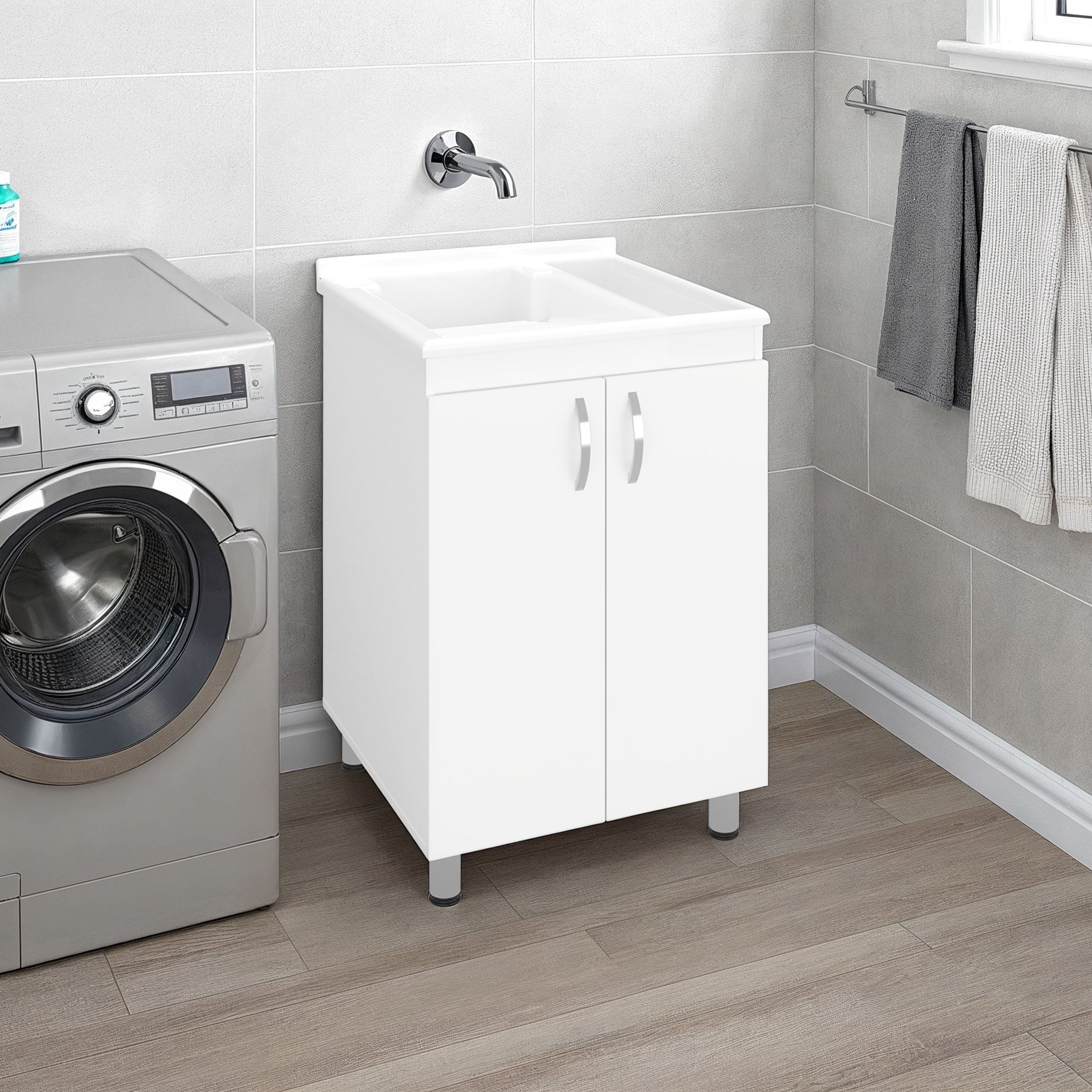 Foster 2 Door Utility Tub and Sink Freestanding Cabinet by HouseOfZazla