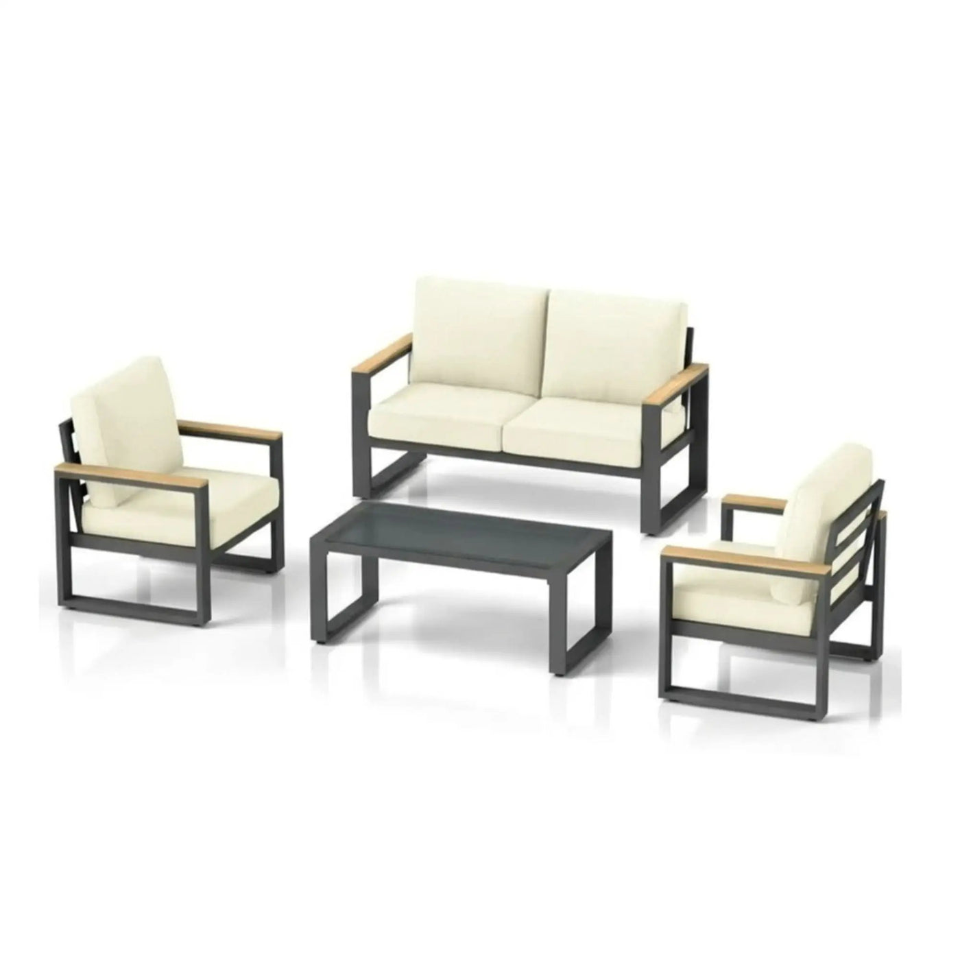 Modern Outdoor Sofa Set With Coffee Table by HouseOfZazla