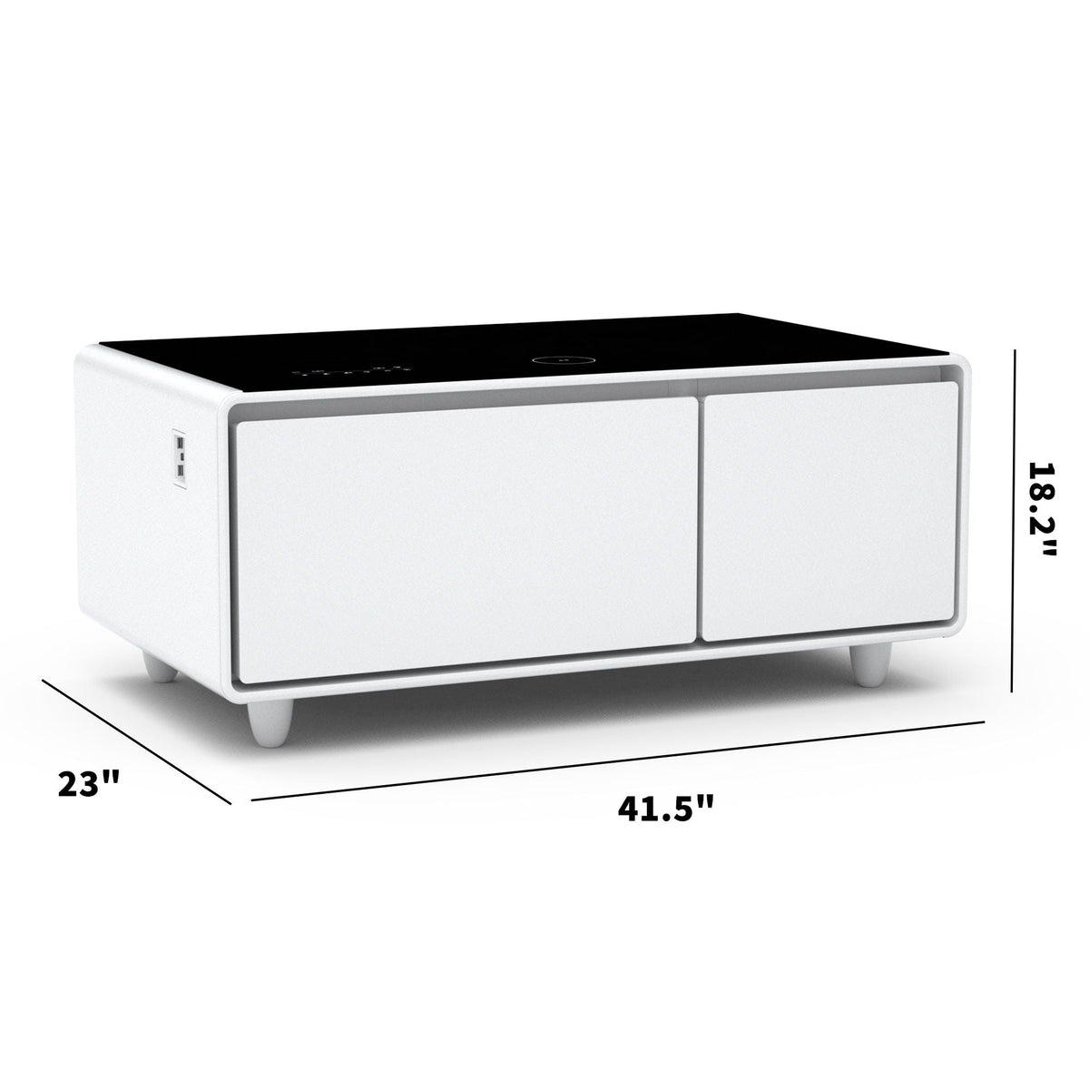 Modern Smart Coffee Table With Built-In Fridge - tooth Speaker, Wireless Charging, Touch Control Panel, USB Interface, Outlet Protection, Atmosphere Light, photo 8 of 14