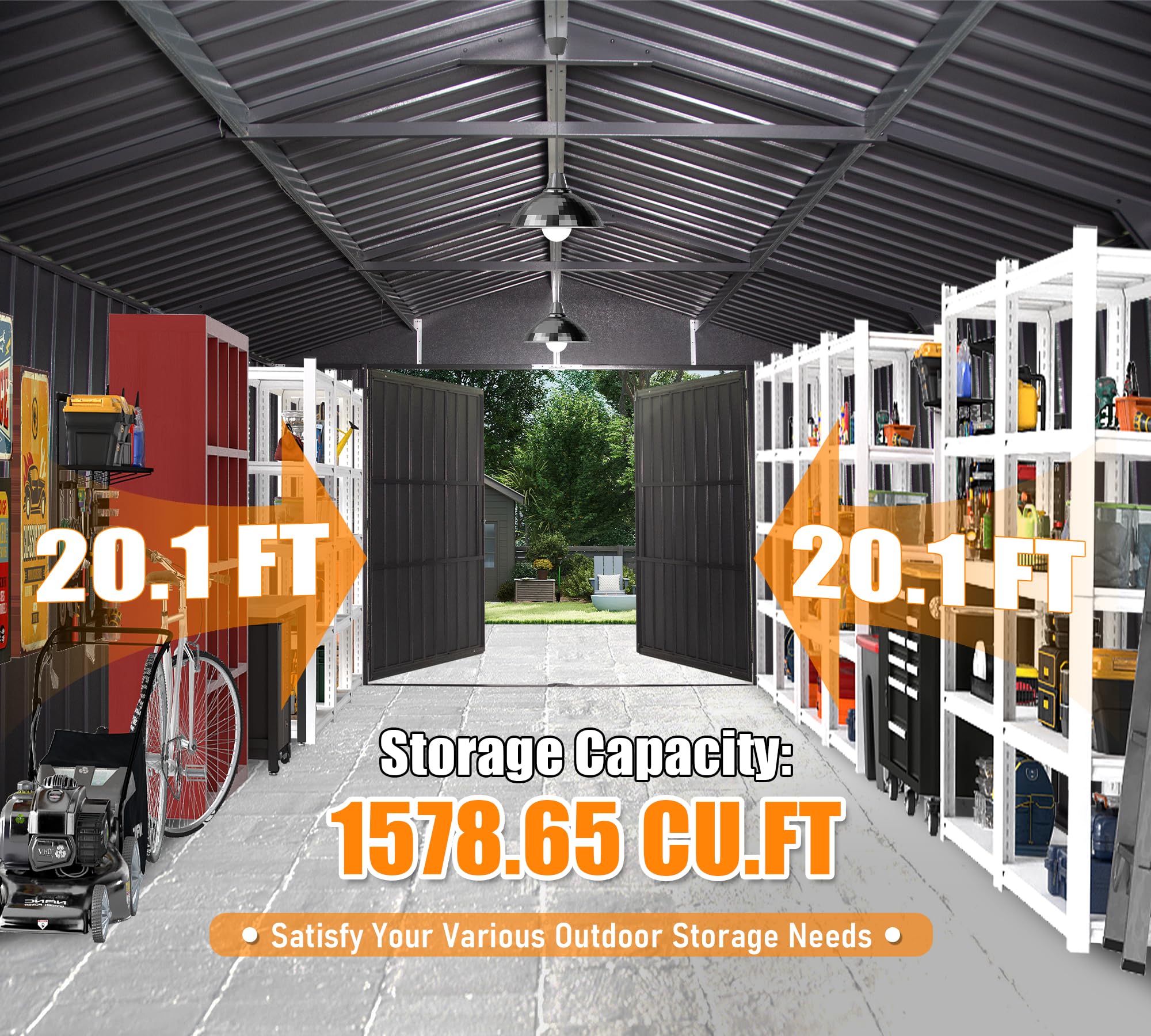 12x20ft Outdoor Metal Garage Shed by HouseOfZazla