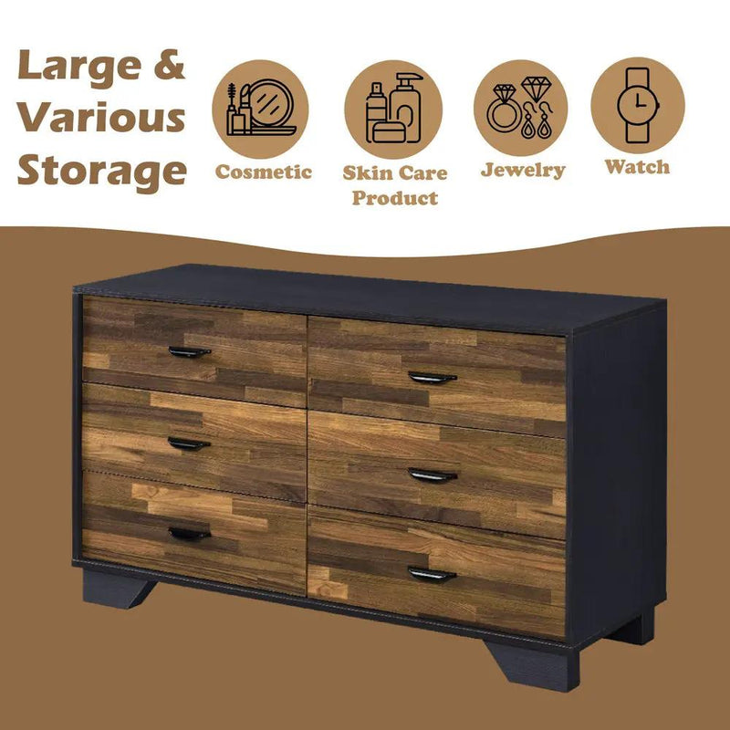 Eos - Dresser - Walnut & Black