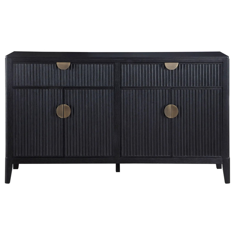 Brookmead 4-door Sideboard Buffet Storage Cabinet Black by Unique Piece Furniture