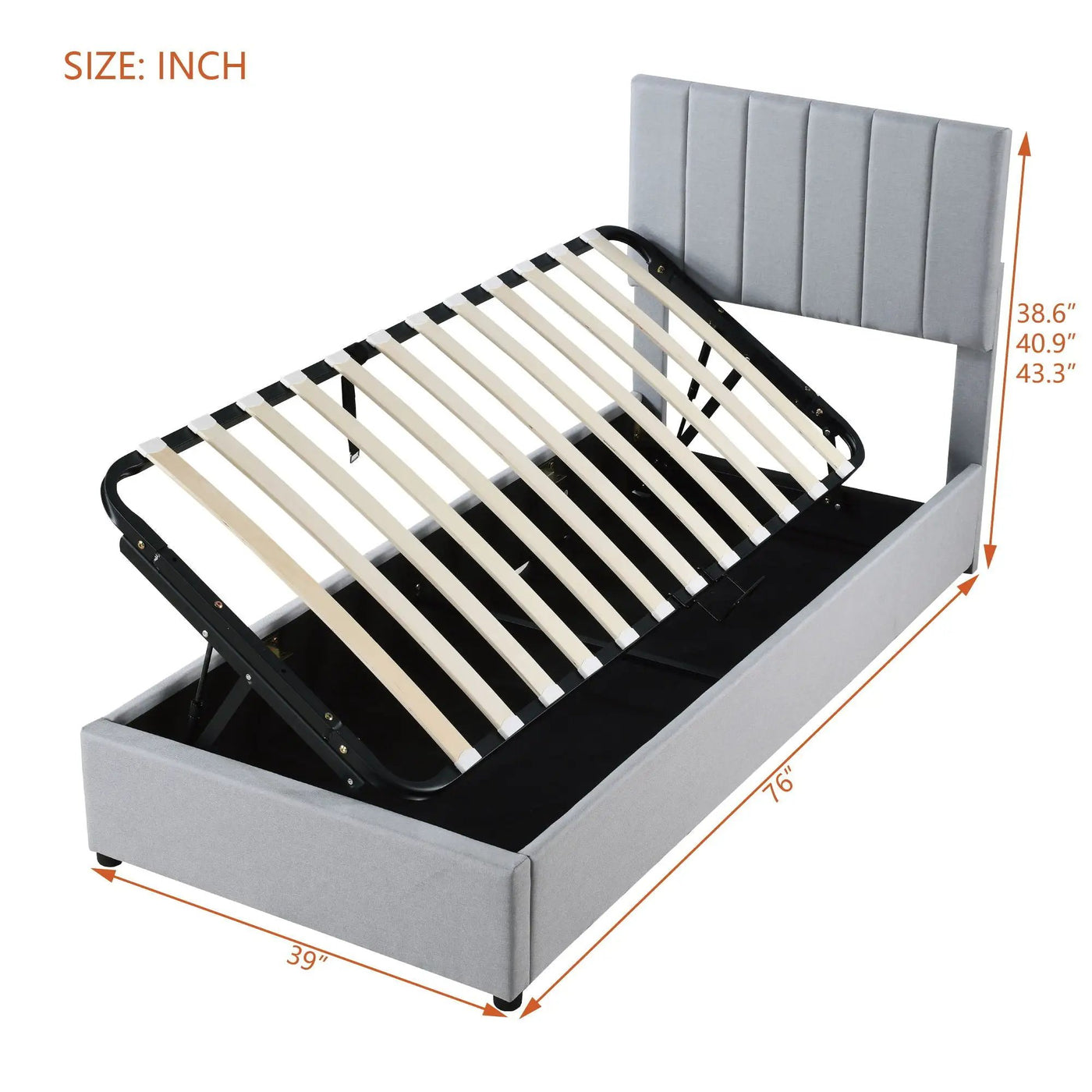 Upholstered Platform Bed With A Hydraulic Storage System by Unique Piece Furniture
