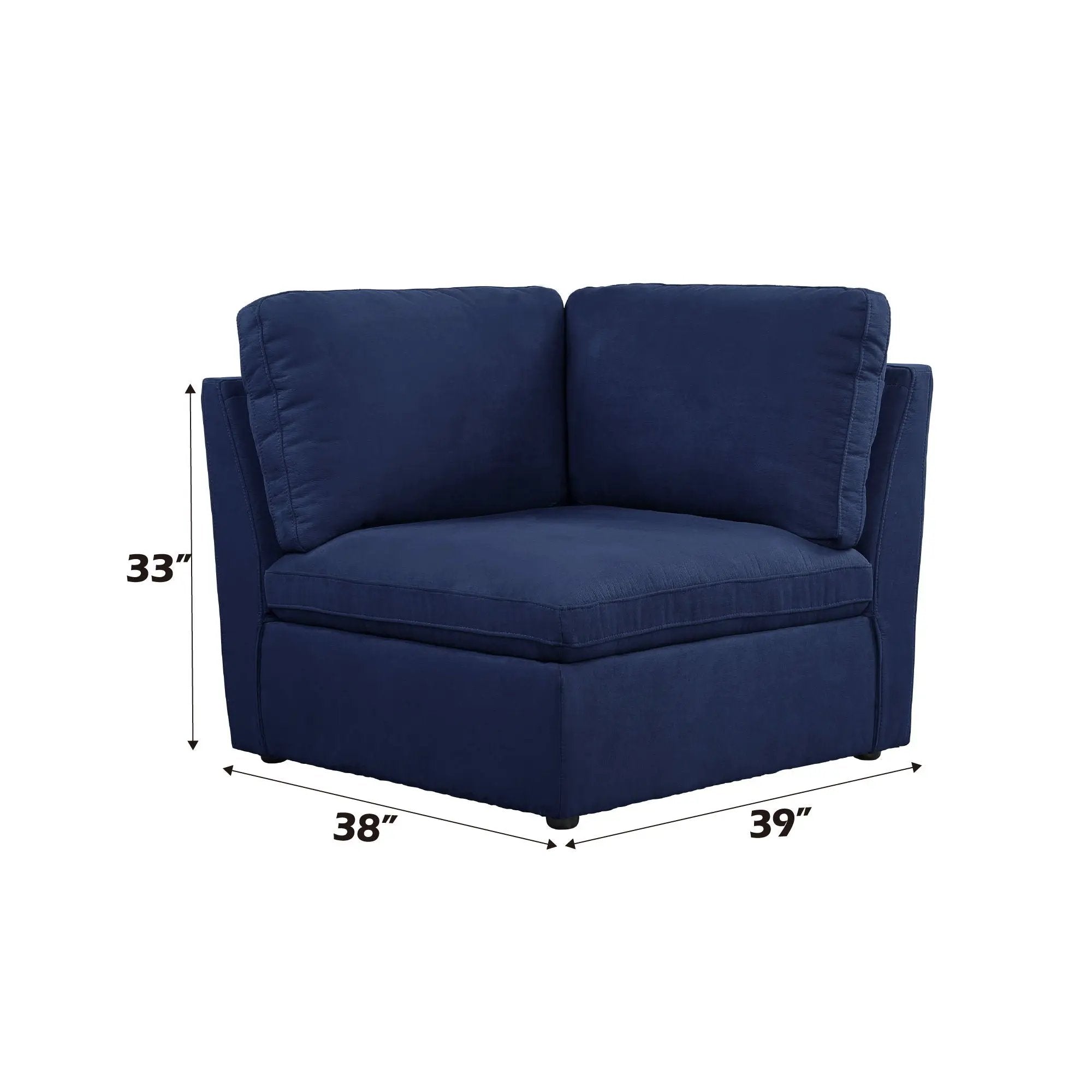 Crosby - Modular Wedge - Blue Fabric by Unique Piece Furniture