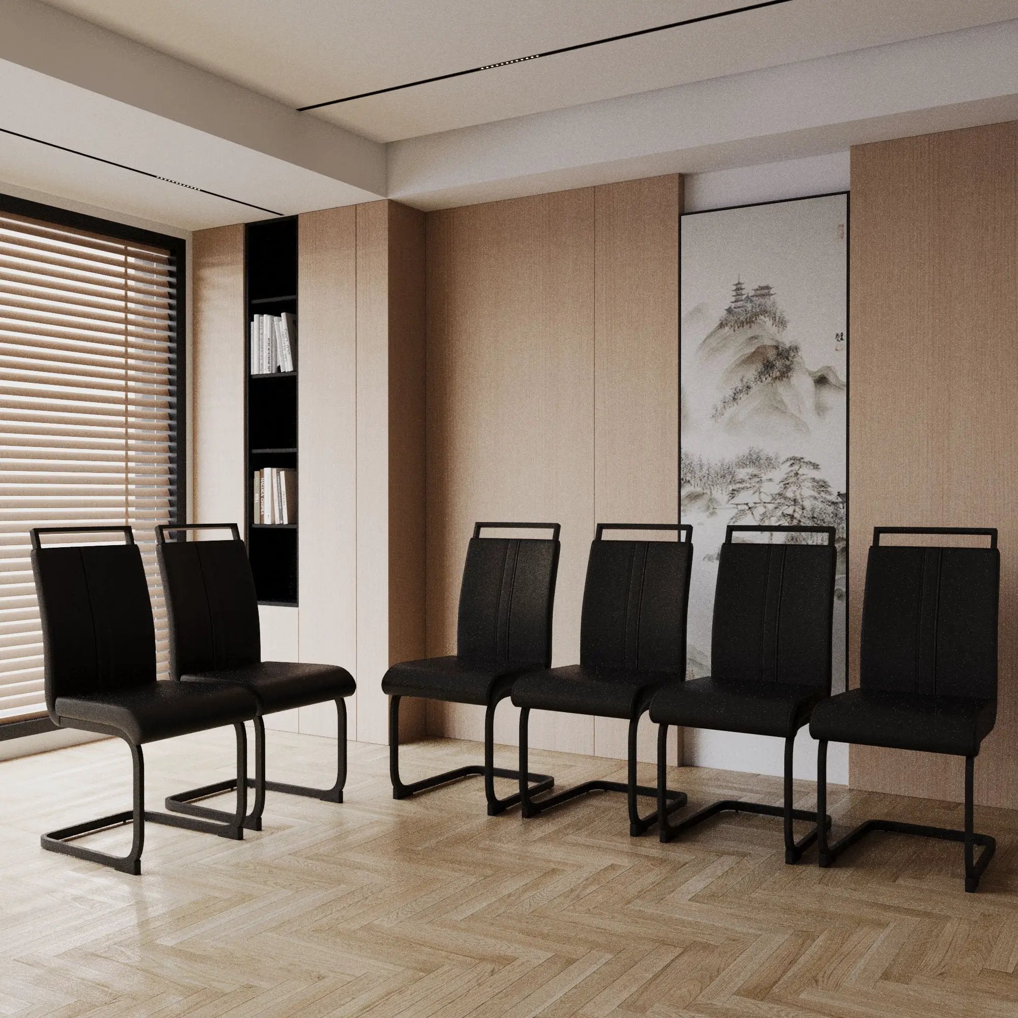 Modern Dining Chairs With High Back Upholstered Design Metal Legs by HouseOfZazla