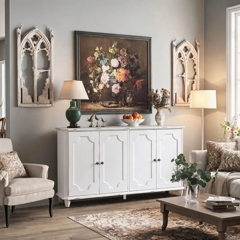 Vintage Distressed Sideboard Buffet Cabinet by HouseOfZazla