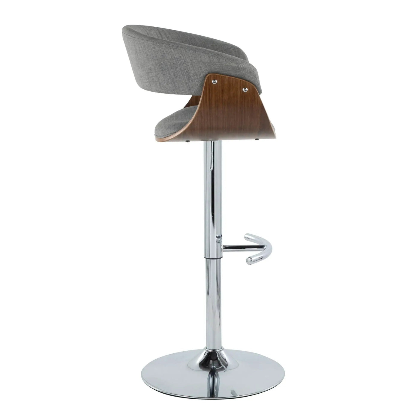 Vintage Mod - Mid Century Modern Adjustable Height Barstool With Swivel With Rounded T Footrest (Set of 2) by HouseOfZazla