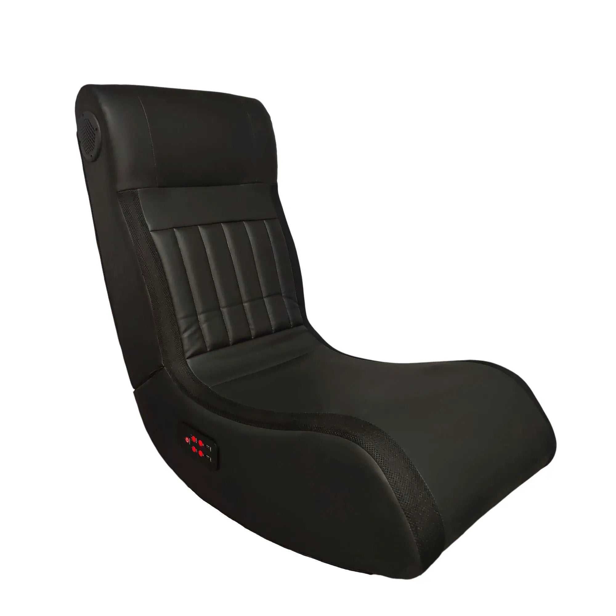 Foldable Gaming Chair With Onboard Speakers, LED Strip Lighting, Bluetooth, Vibration Massage, USB Charging Port - Black by HouseOfZazla
