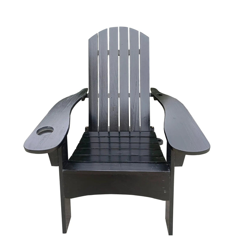 Outdoor Or Indoor Wood Adirondack Chair With An Hole To Hold Umbrella, On The Arm by HouseOfZazla
