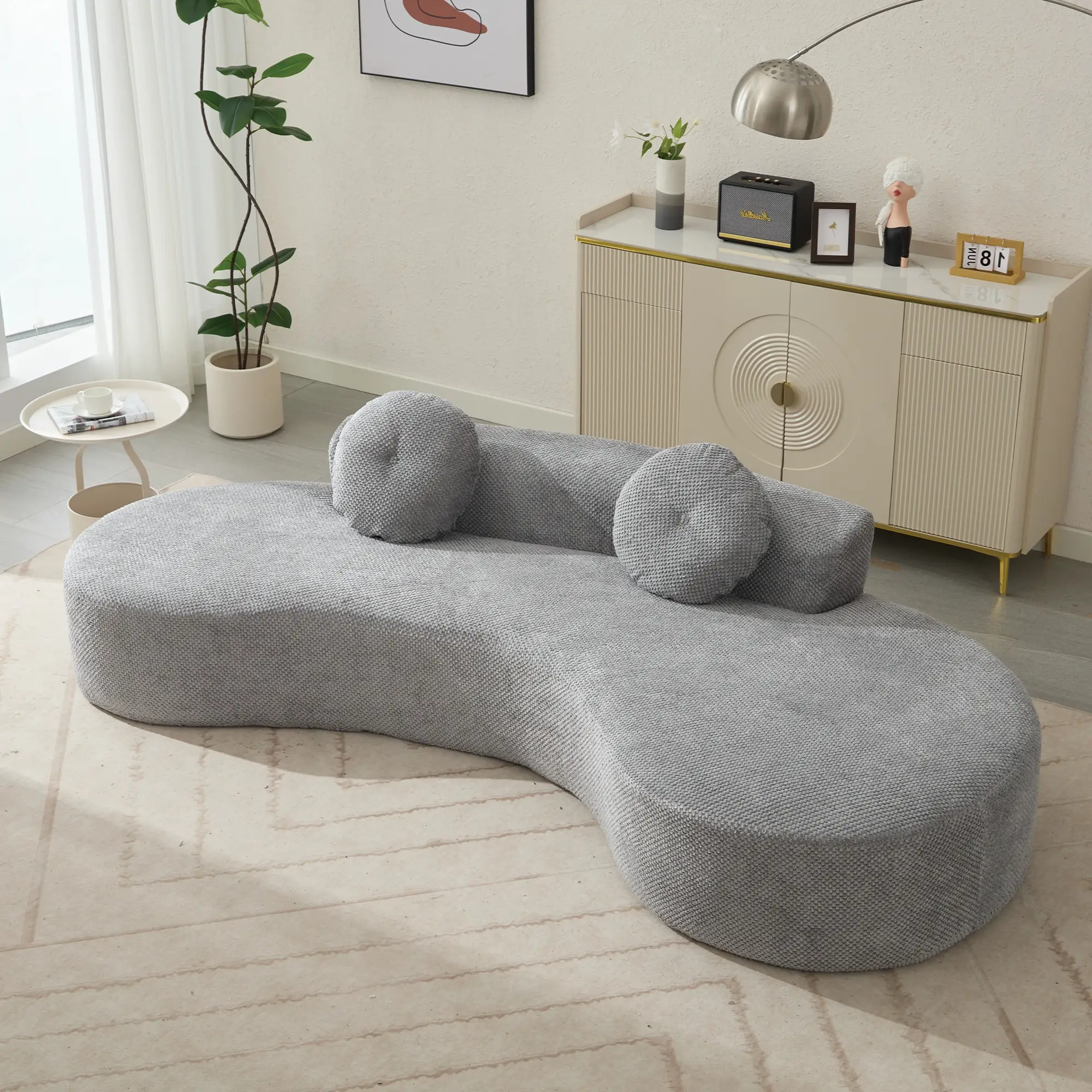 105.5'' Curved Sofa - Modern Minimalist Design by HouseOfZazla