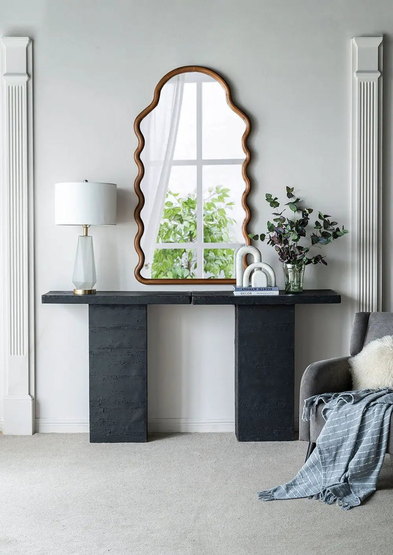 Wood Mirror With Unique Frame - Brown by HouseOfZazla