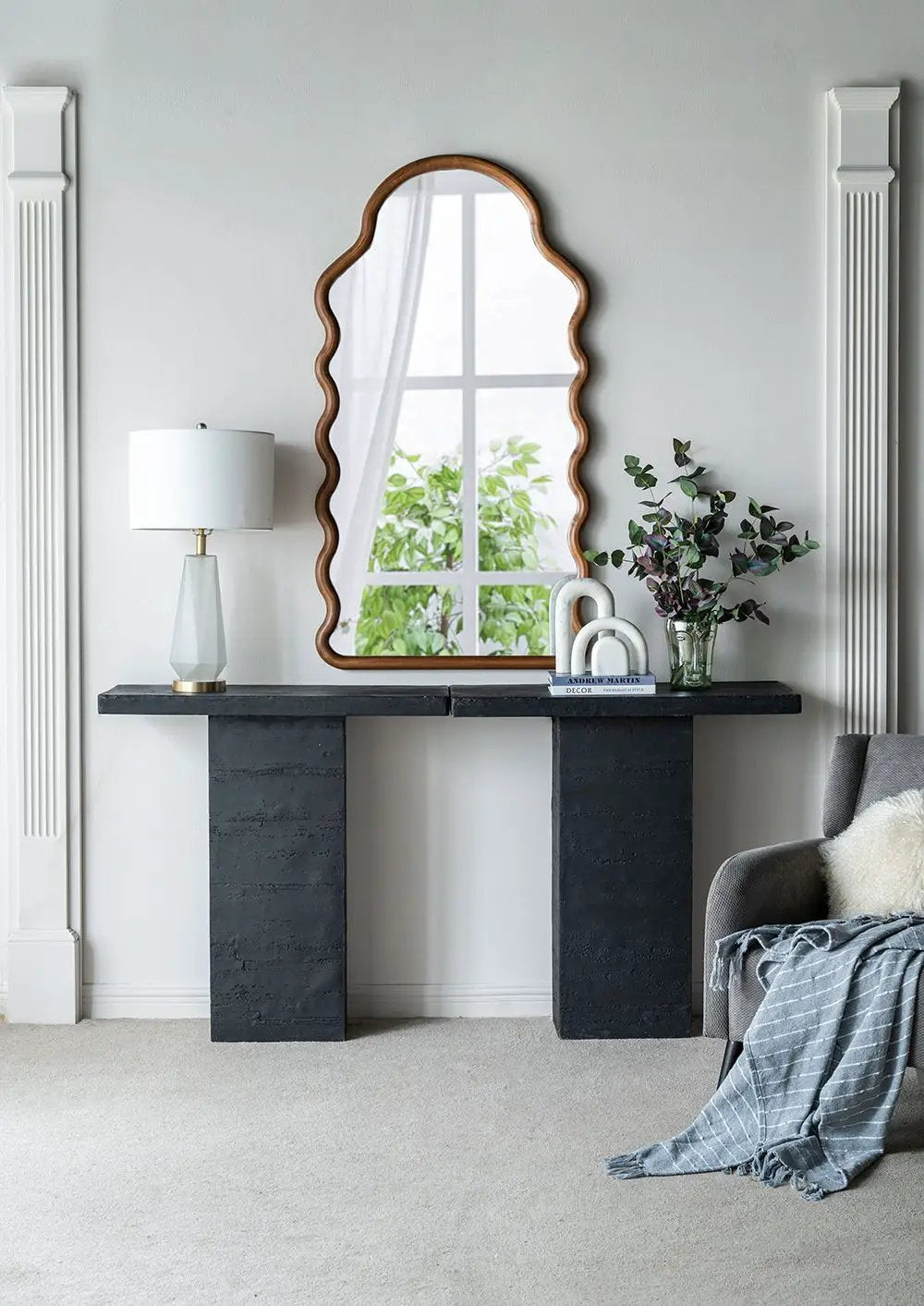 Wood Mirror With Unique Frame - Brown by Unique Piece Furniture