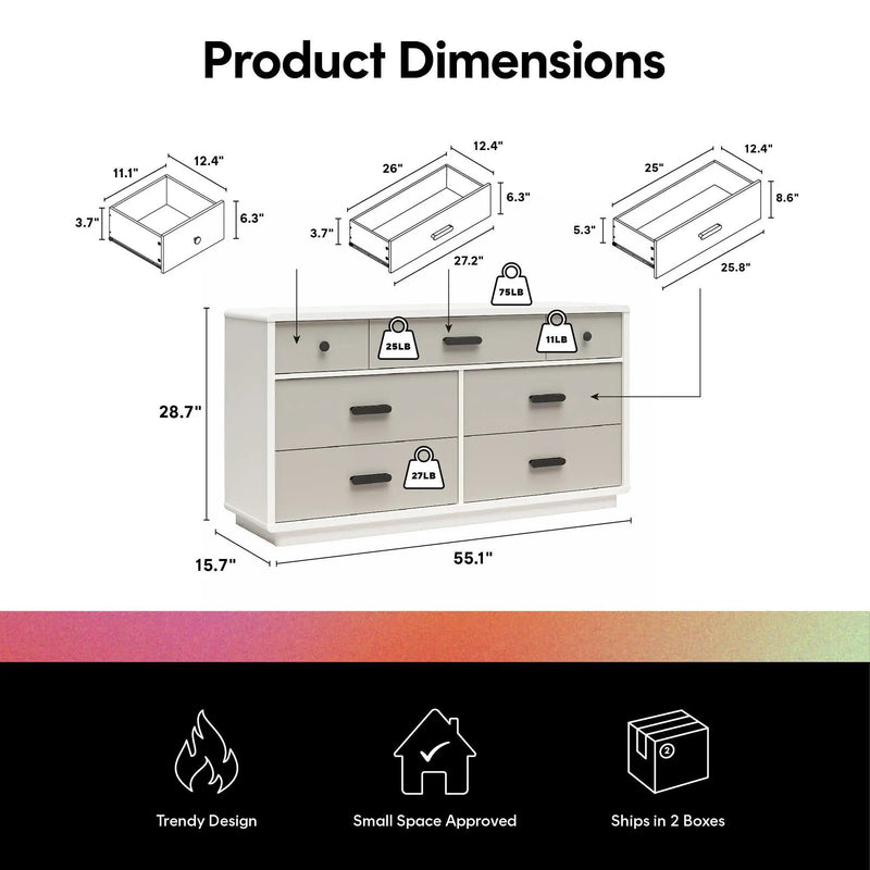 Valencia - 7 Drawer Wide Dresser - Taupe by Unique Piece Furniture