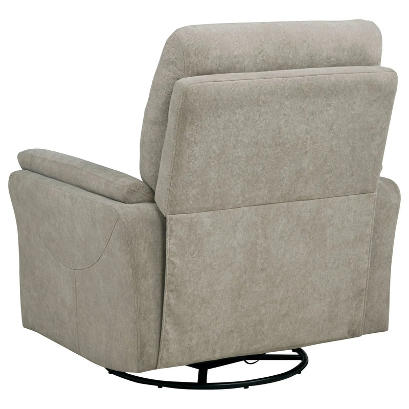 Adler Upholstered Power Swivel Glider Recliner Greige by Unique Piece Furniture