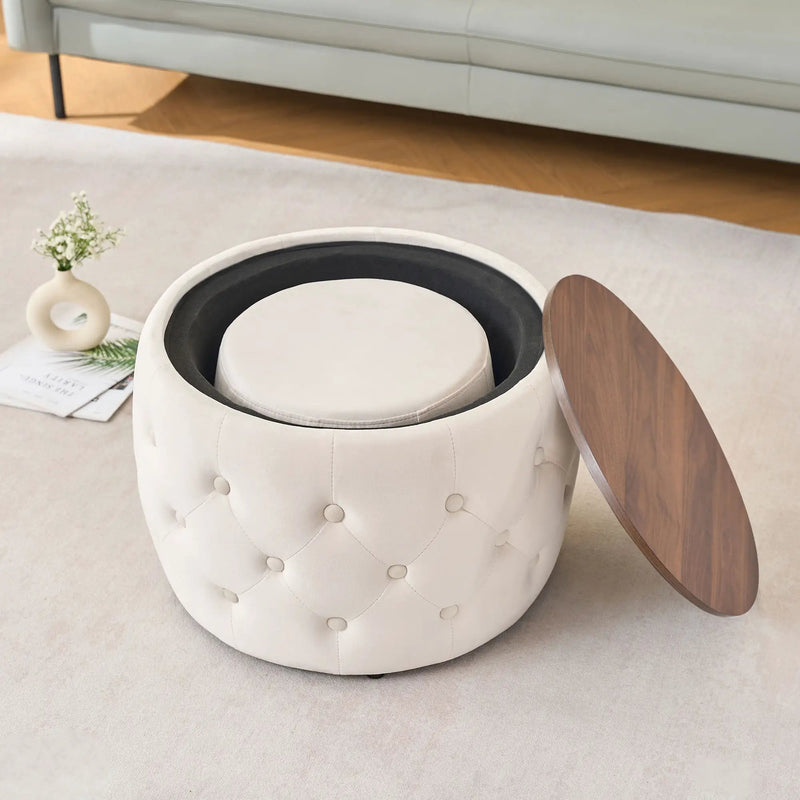 Nesting Ottomans 2 Piece With Tray, 4 In 1 Function by Unique Piece Furniture