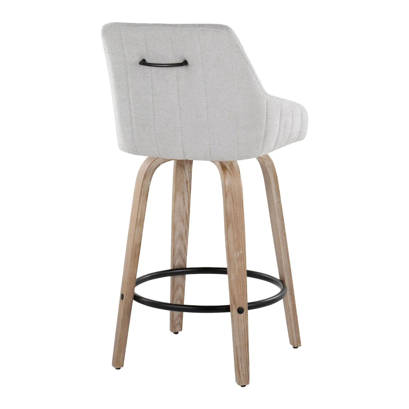 Hannah - Transitional Fixed Height Counter Stool With Swivel With Round Footrest (Set of 2) by HouseOfZazla