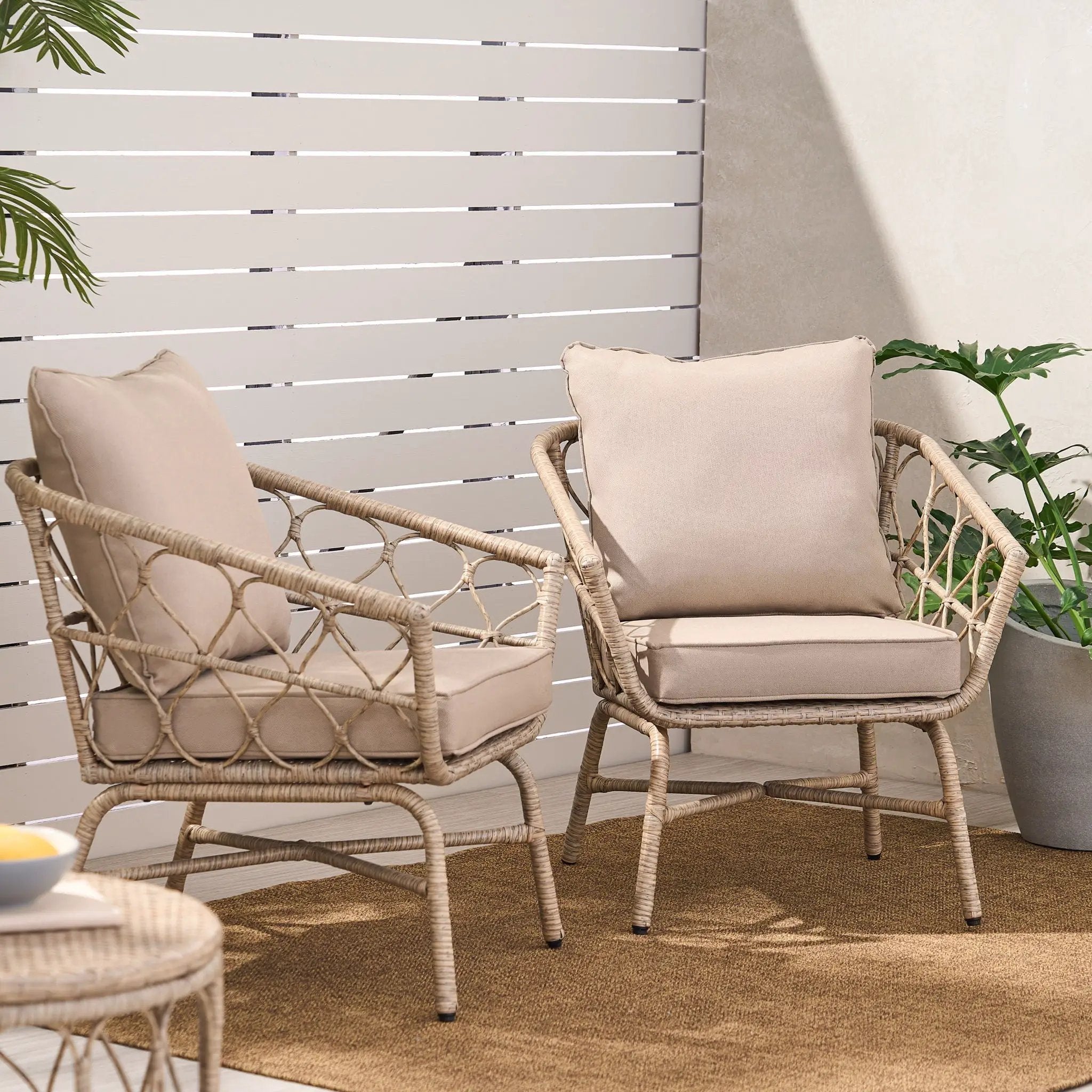 Bruce Outdoor Club Chair Set with Water Resistant Cushions by HouseOfZazla