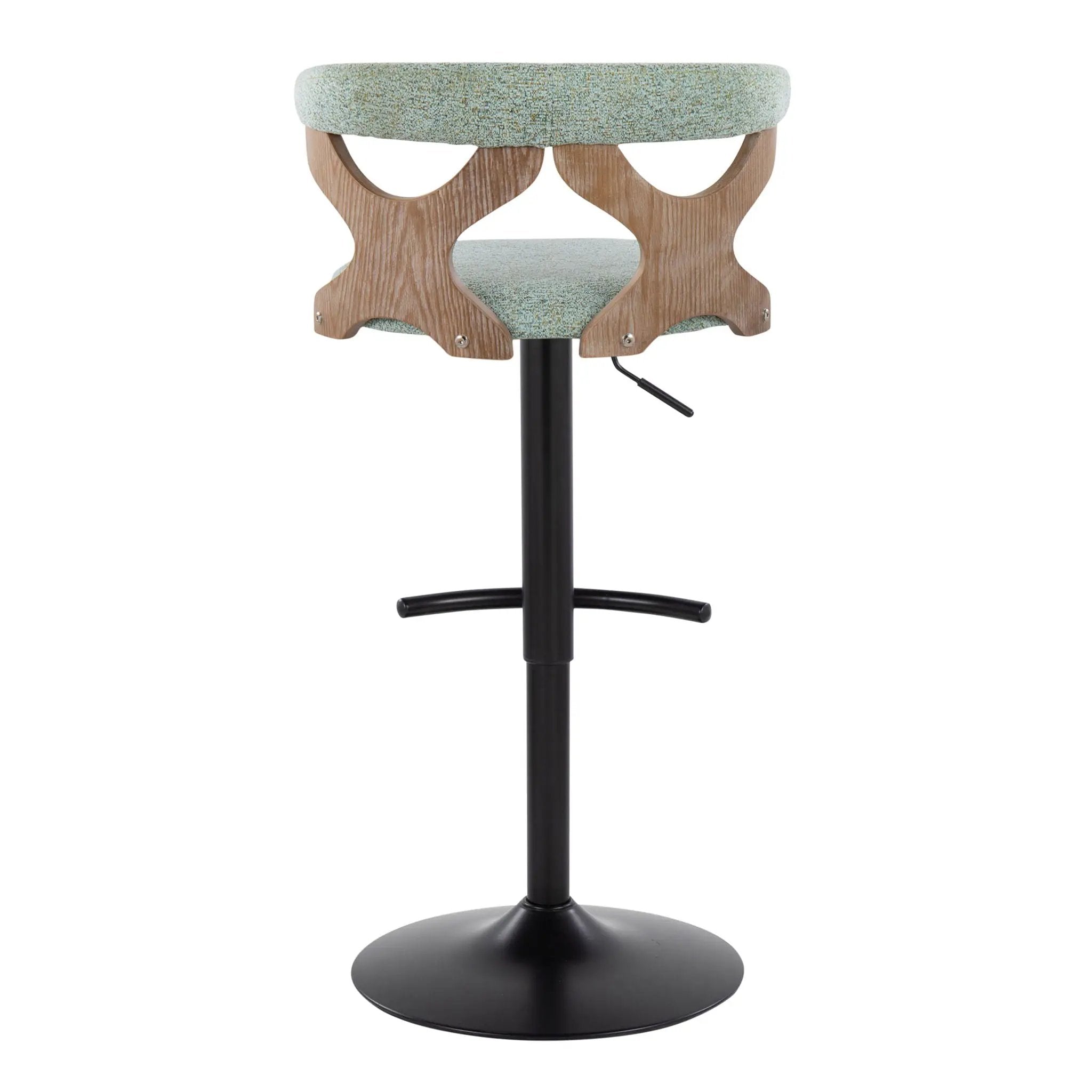 Gardenia - Contemporary Adjustable Barstool With Swivel With Rounded T Footrest (Set of 2) by HouseOfZazla