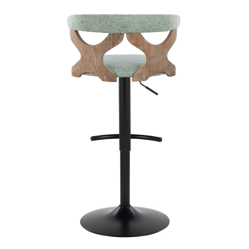 Gardenia - Contemporary Adjustable Barstool With Swivel With Rounded T Footrest (Set of 2) by HouseOfZazla