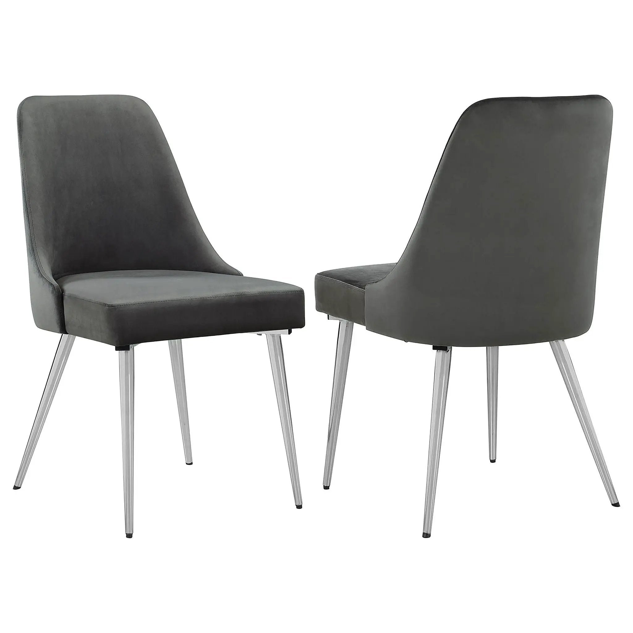 Padded Side Chair Of 2) With Upholstered Seat And Polished - Gray by HouseOfZazla