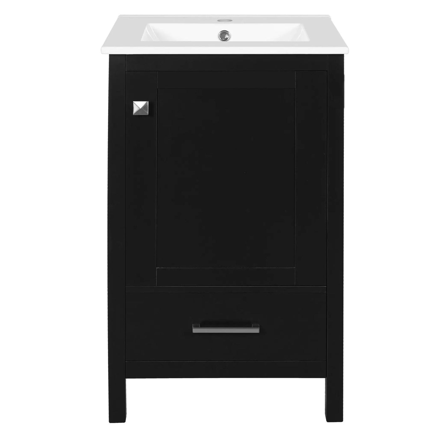 Bathroom Vanity With Ceramic Sink, Soft Close Drawers, Door Organizer, Divider Drawer, Adjustable Foot Pads by Unique Piece Furniture