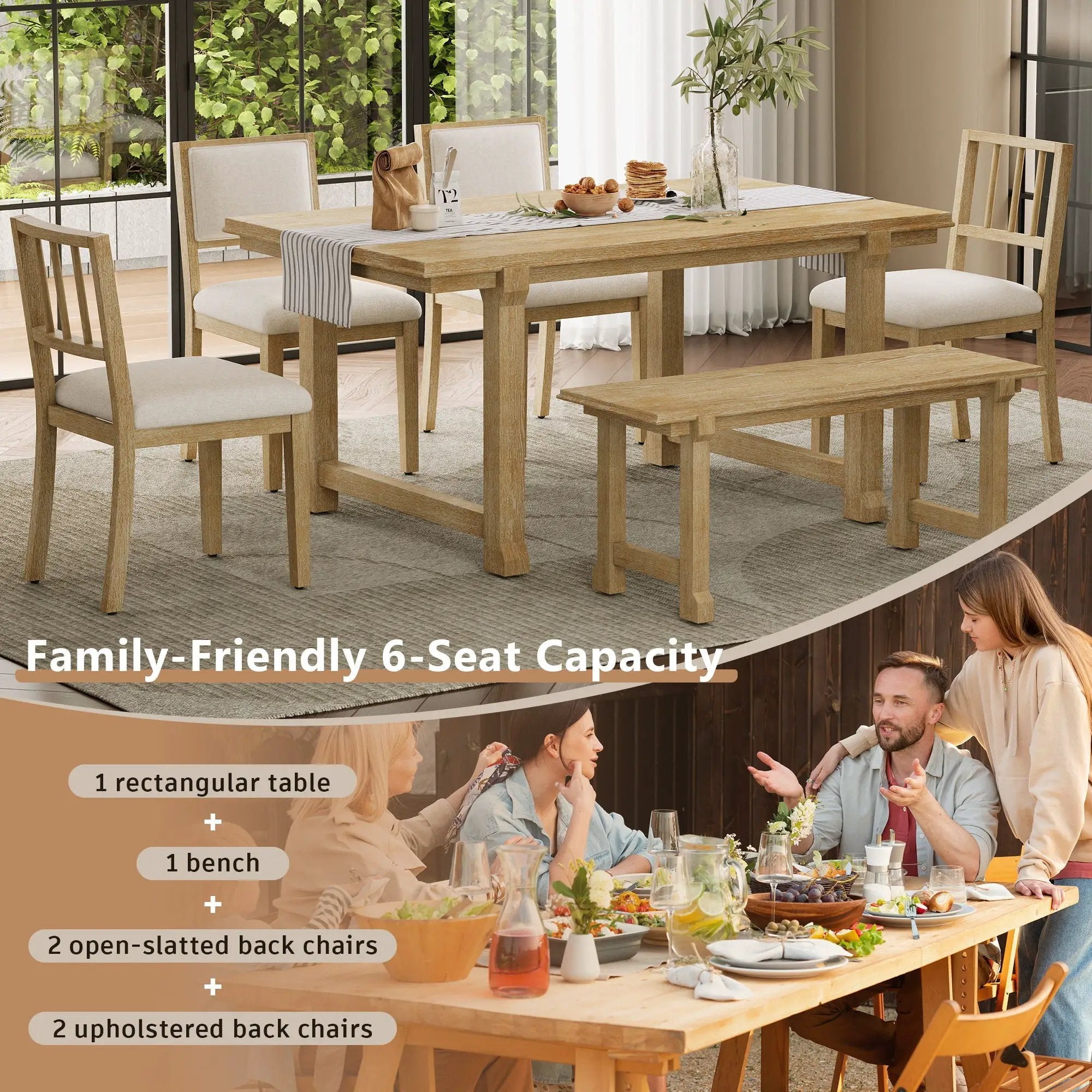 6 Piece Kitchen & Dining Room Furniture by Unique Piece Furniture