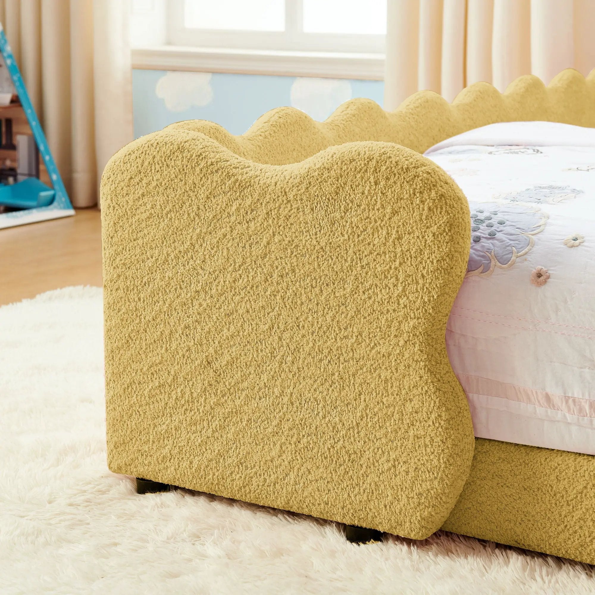 Cute Dinosaur Shaped Bed With Safety Guardrail, Toddler Frame by Unique Piece Furniture