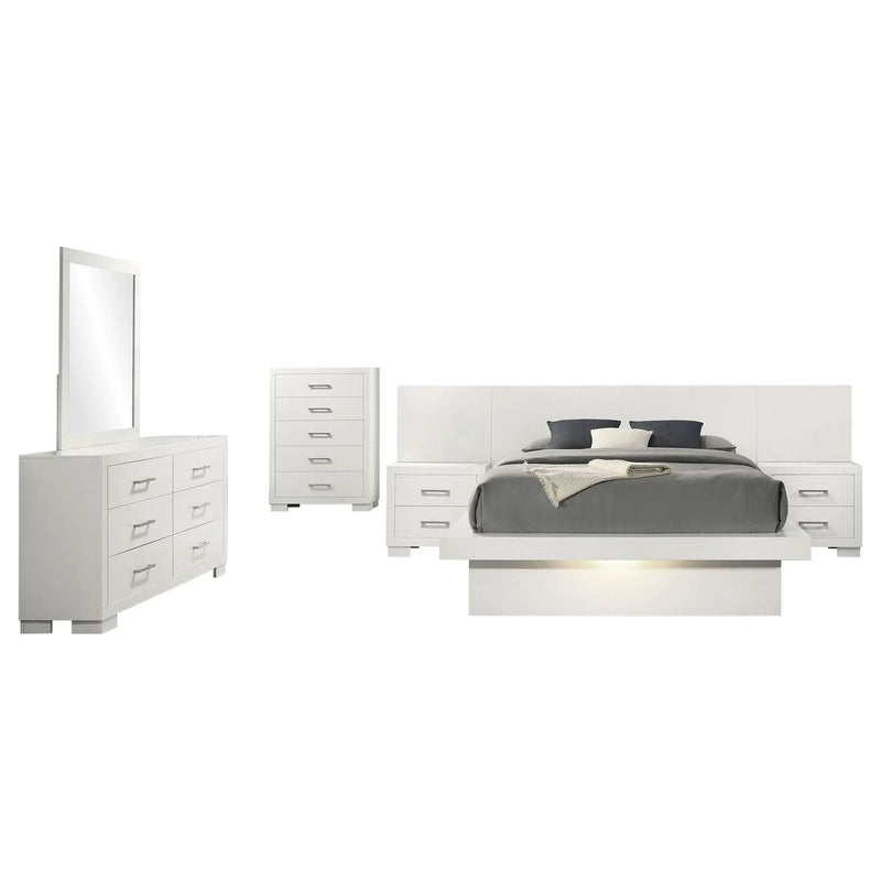 Jessica 6-piece Queen LED Bedroom Set Snow White by Unique Piece Furniture