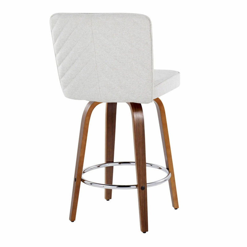 Henry - Contemporary Fixed Height Counter Stool With Swivel With Round Footrest (Set of 2) by Unique Piece Furniture