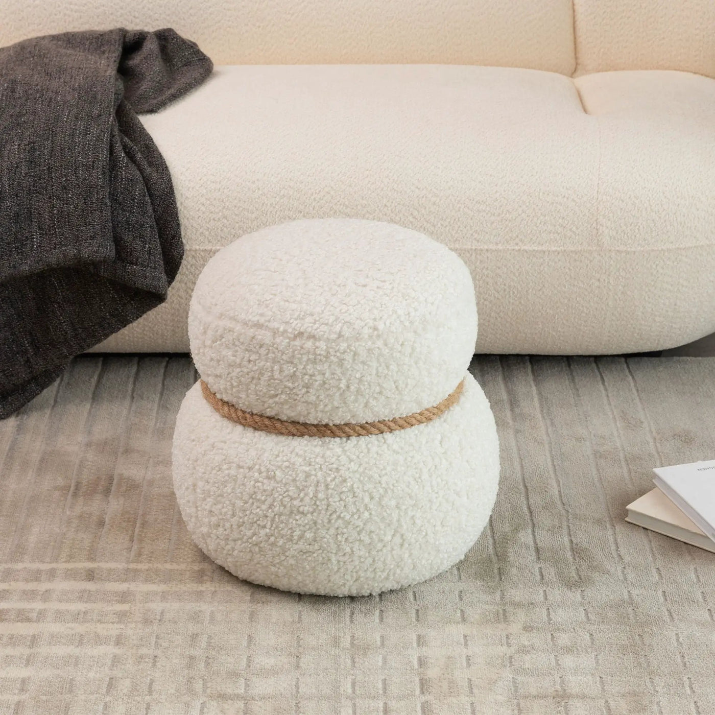 Snowman Stool With Cushion And Solid Wood Frame by HouseOfZazla