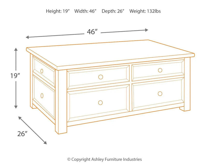 Tyler Creek - Lift Top Cocktail Table - Grayish Brown / Black by Unique Piece Furniture