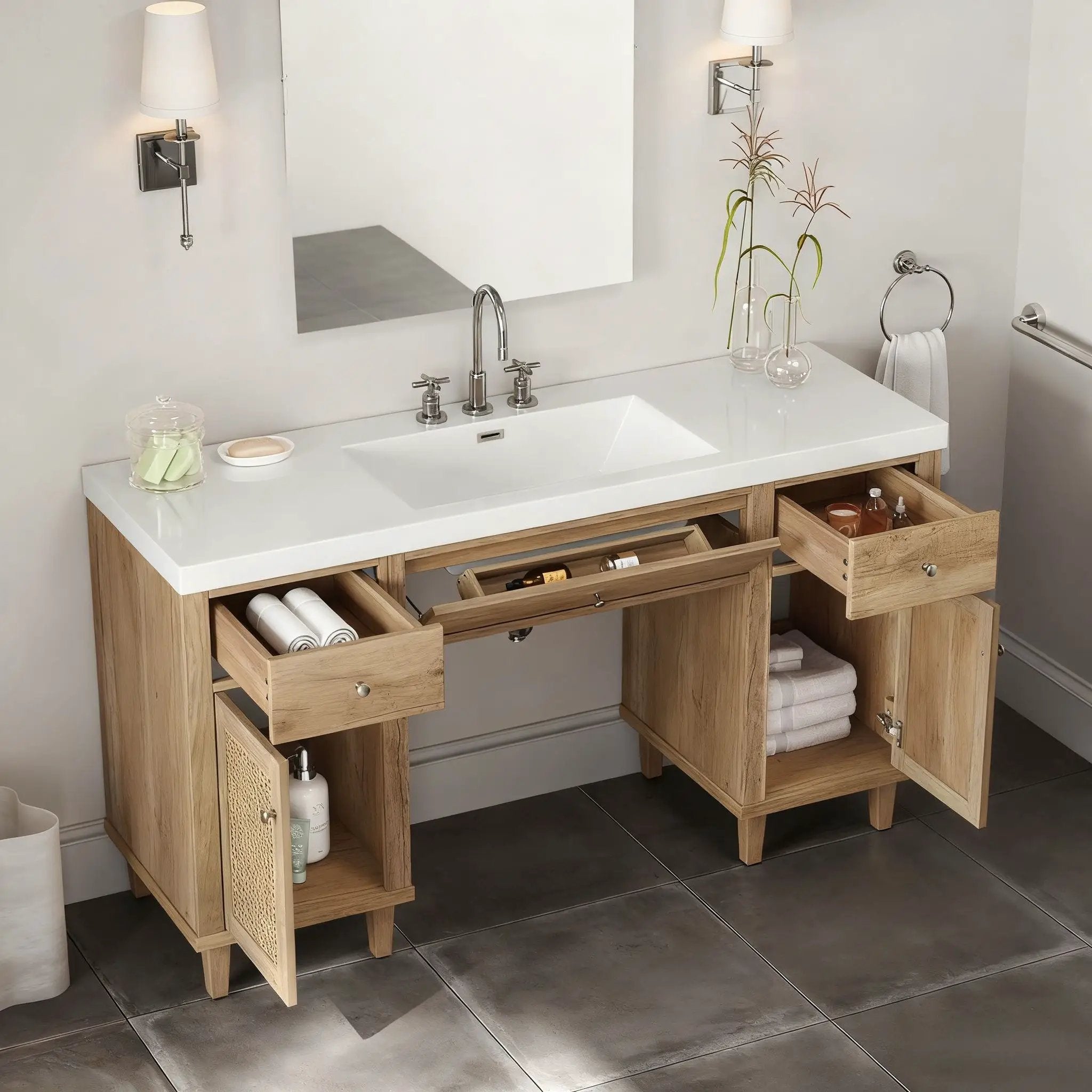 Bathroom Vanity With Sink, Spacious Storage Cabinet by HouseOfZazla