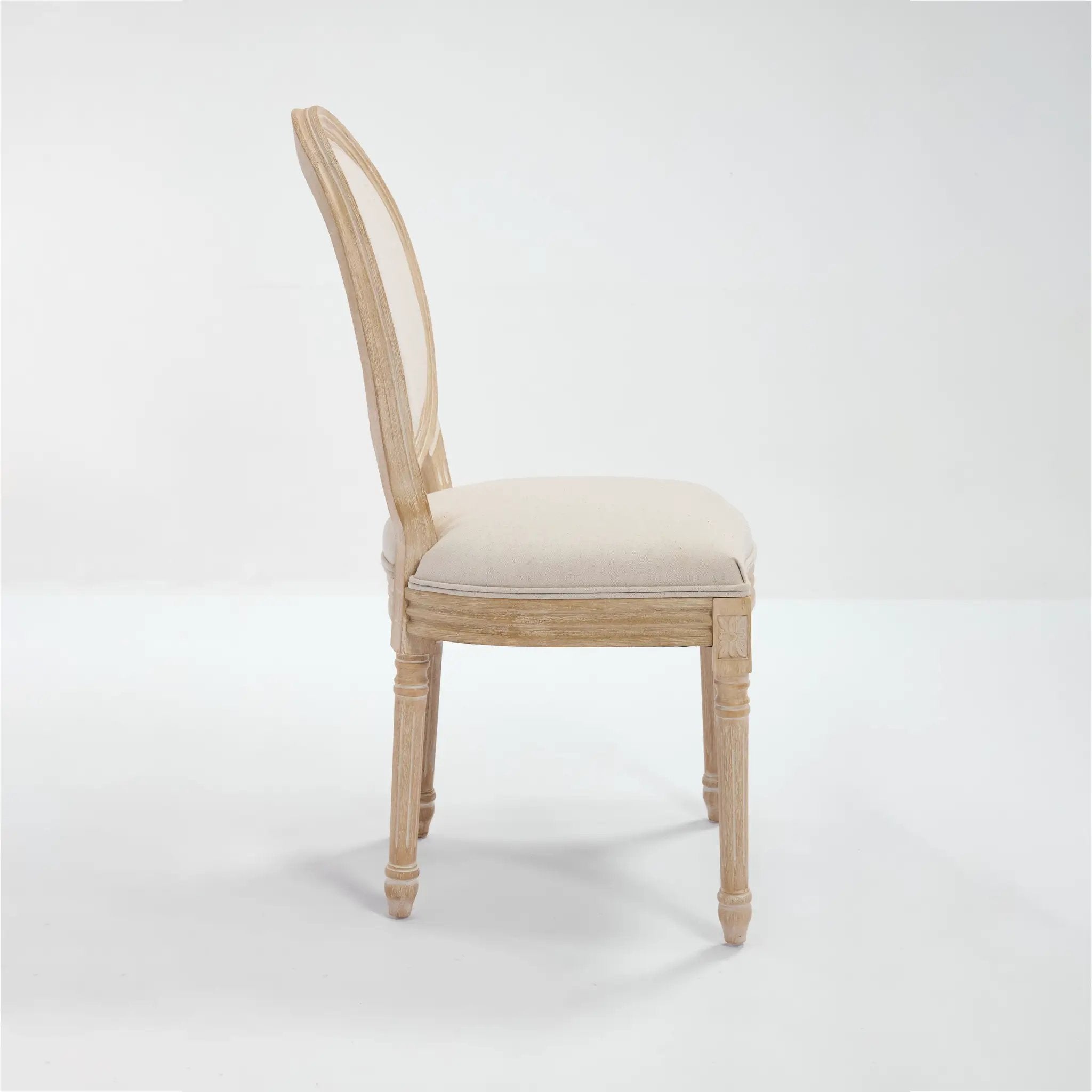 French Country Dining Chairs Set of 2 with Upholstered Round Back by HouseOfZazla