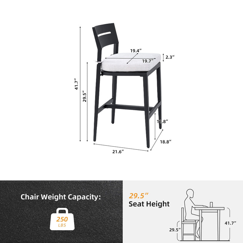 Modern Outdoor Bar Stools With Backrest And Footrest (Set of 2) by HouseOfZazla