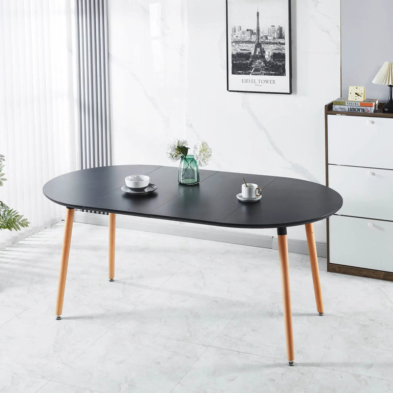 Extensible Dining and Office Table with Wood Legs by HouseOfZazla