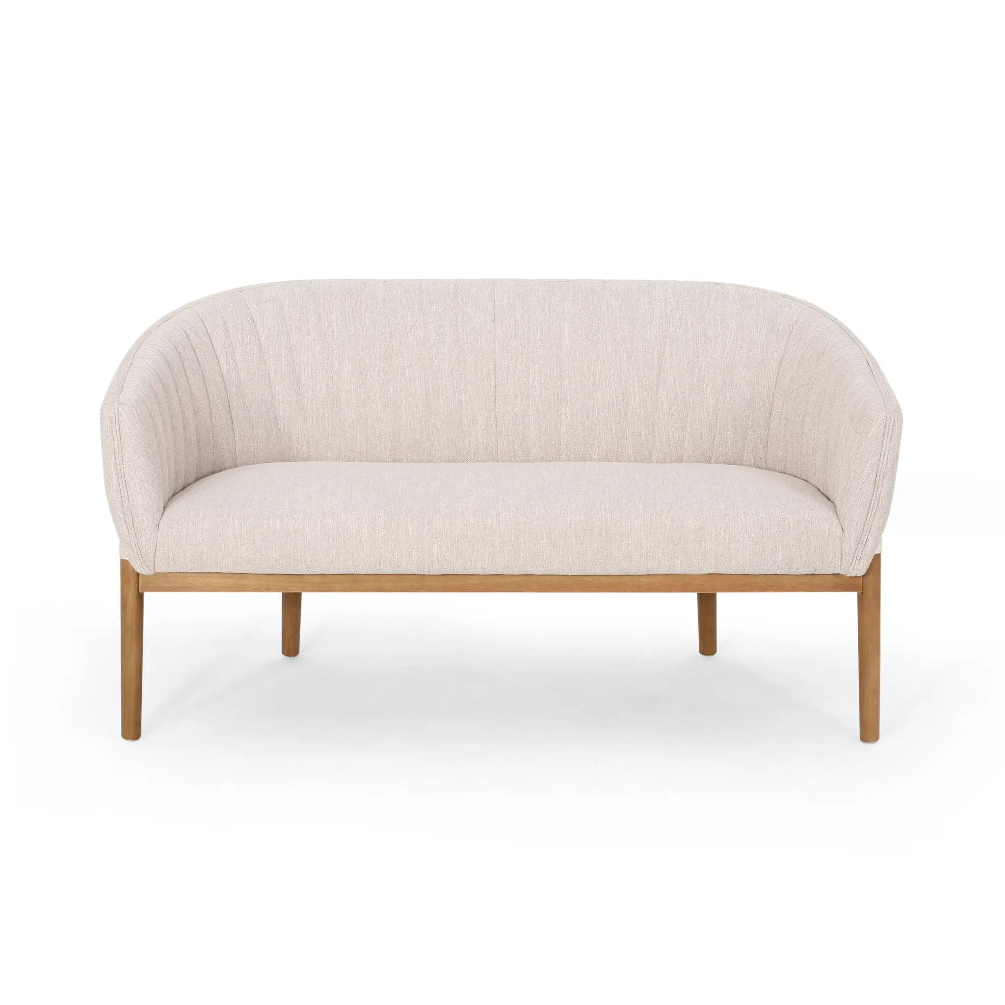 Mid Century Modern Loveseat With Channel Stitched Backrest by HouseOfZazla