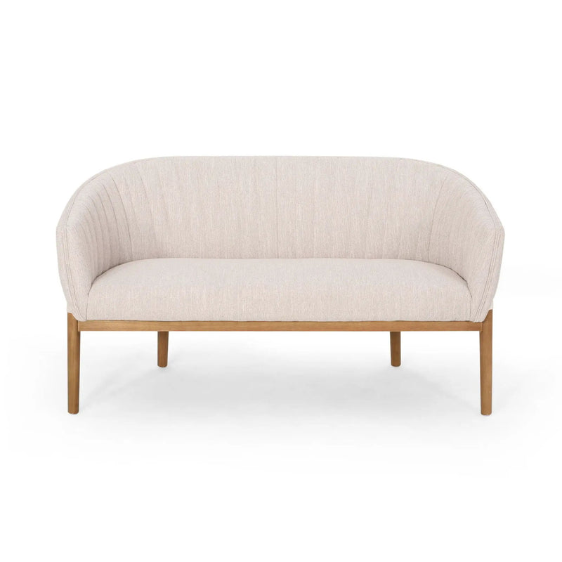 Mid Century Modern Loveseat With Channel Stitched Backrest by HouseOfZazla