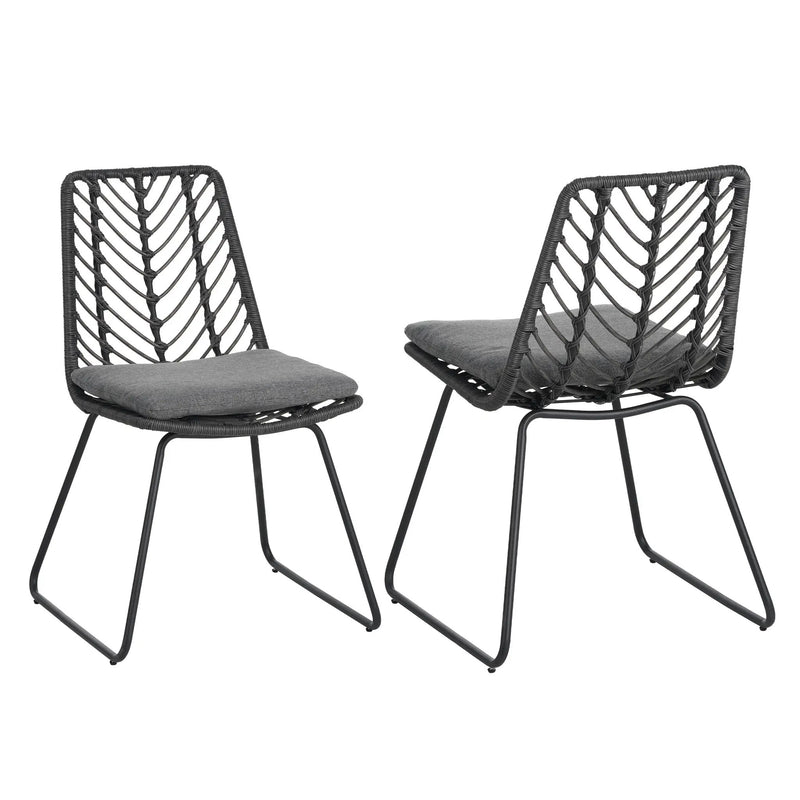 DEJA Chair 2PCS with 2 Cushions, Gray by HouseOfZazla