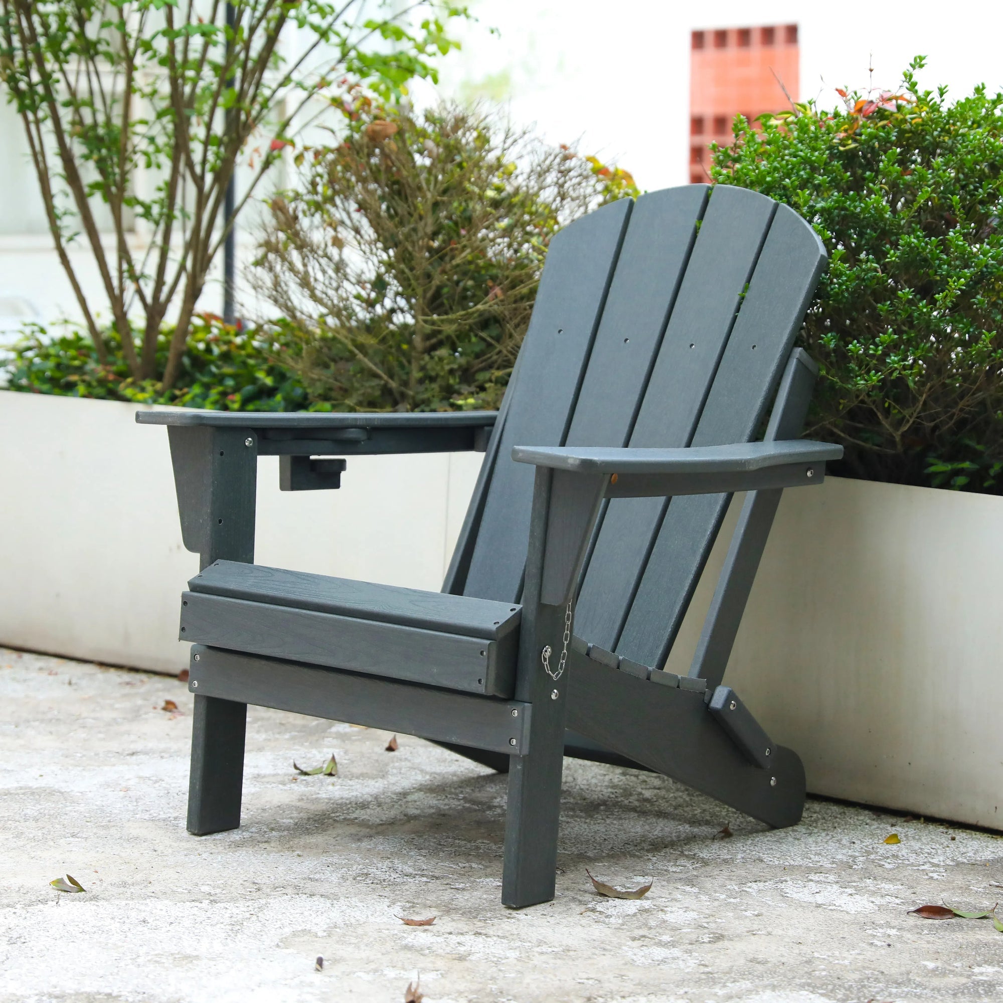HDPE Folding Adirondack Chair - Composite Adirondack Chair with Wood Texture by HouseOfZazla