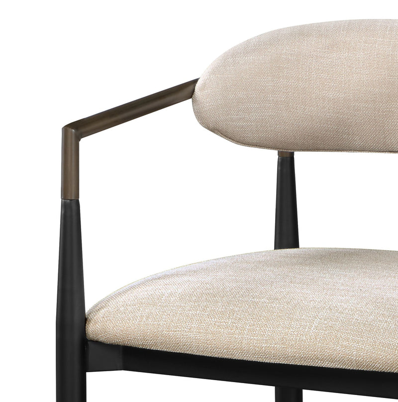 Set of 2 Beige and Black Armchair with Open Back by BLAKHOM