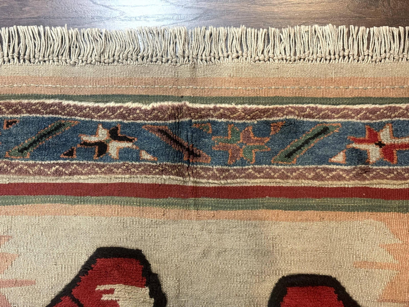Turkish Kilim Rug 2.5 x 4.7, Flatweave Bohemian Blanket Rug, Wall Hanging Tapestry Rug by Jewel Rugs