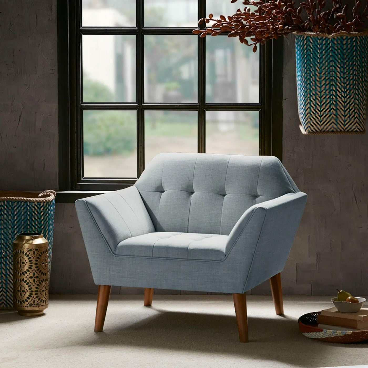 Modern Lounge Chair With Button Tufting by Unique Piece Furniture