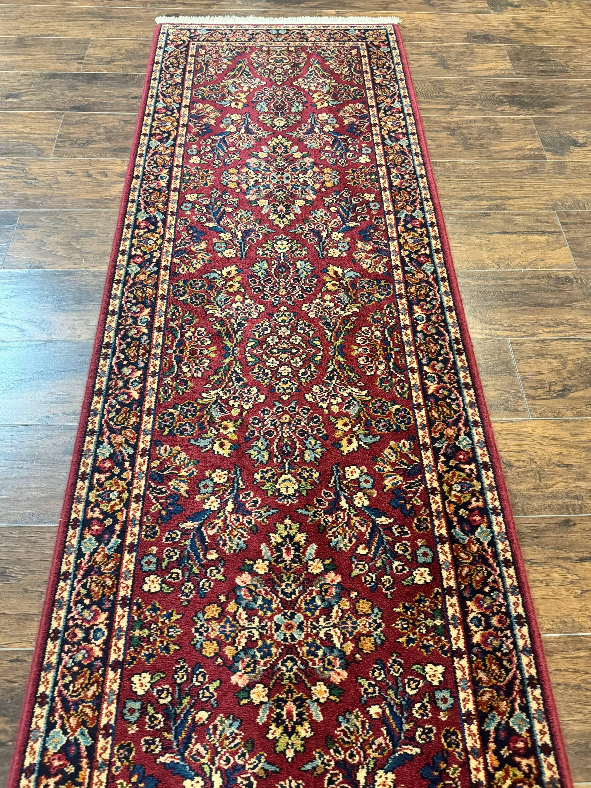 Karastan Runner Rug 2.6 x 8.6, Red Sarouk #785, Original 700 Series, Wool Karastan Runner Rug, Rare by Jewel Rugs
