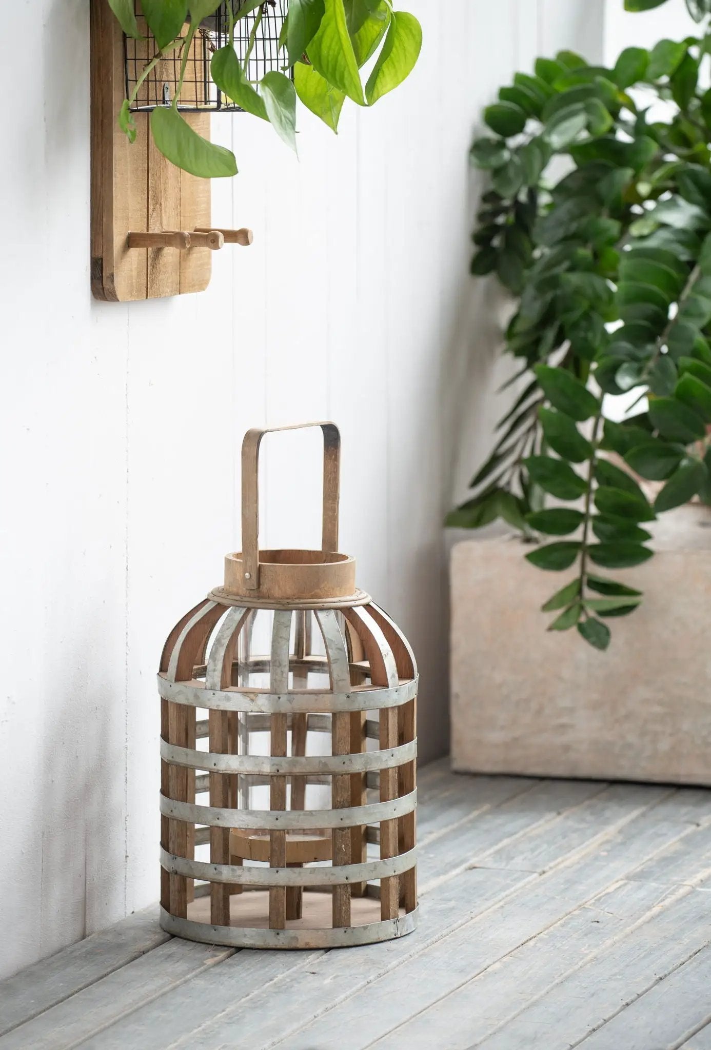 Decorative Lantern With Handle, Wooden Lantern For Indoor Outdoor, Home Garden Wedding by Unique Piece Furniture