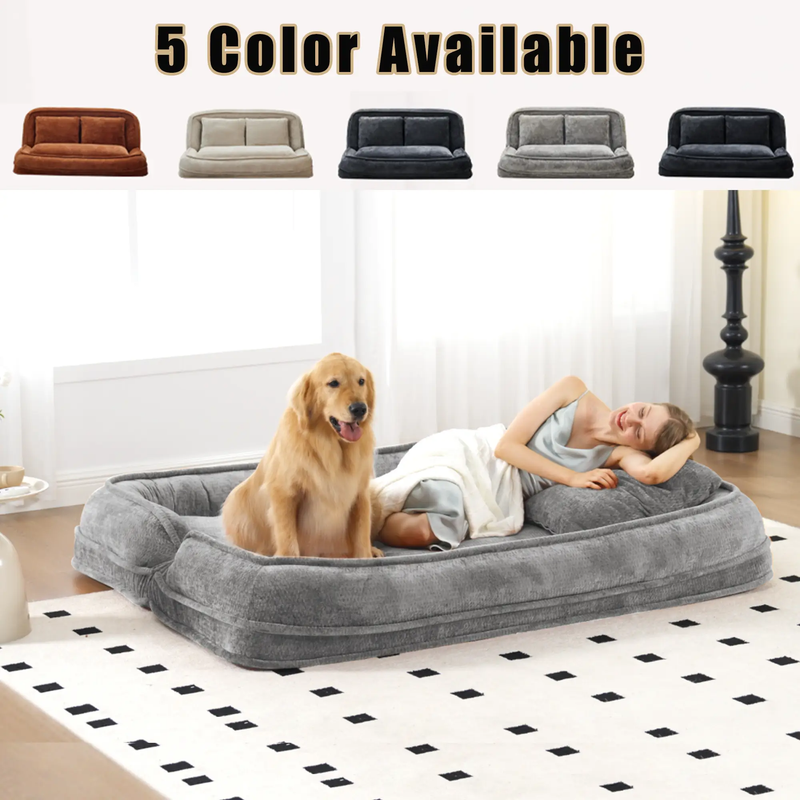 Double Human Dog Bed Loveseat - Extra Large Floor Couch by HouseOfZazla