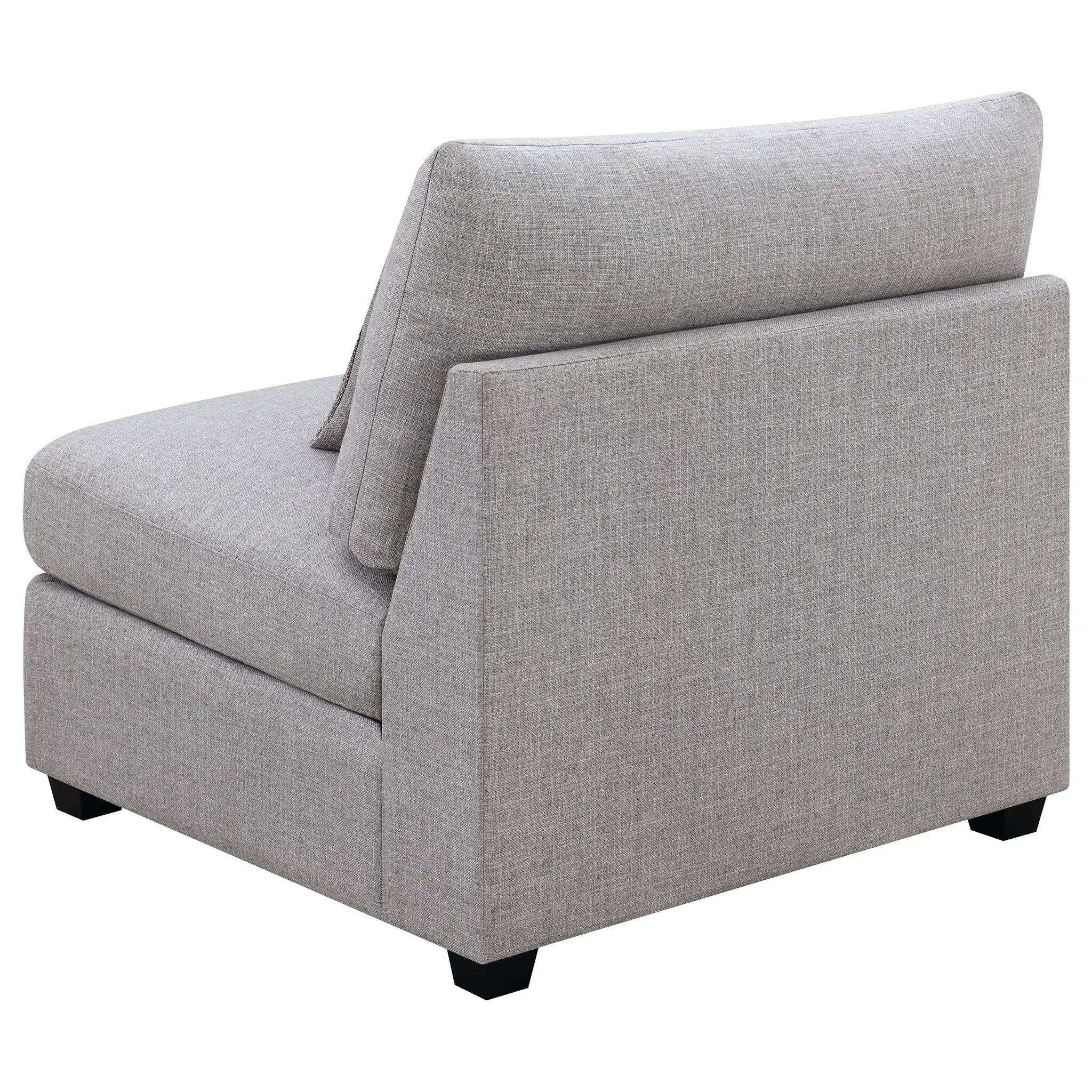Cambria Upholstered Armless Chair Grey by Unique Piece Furniture