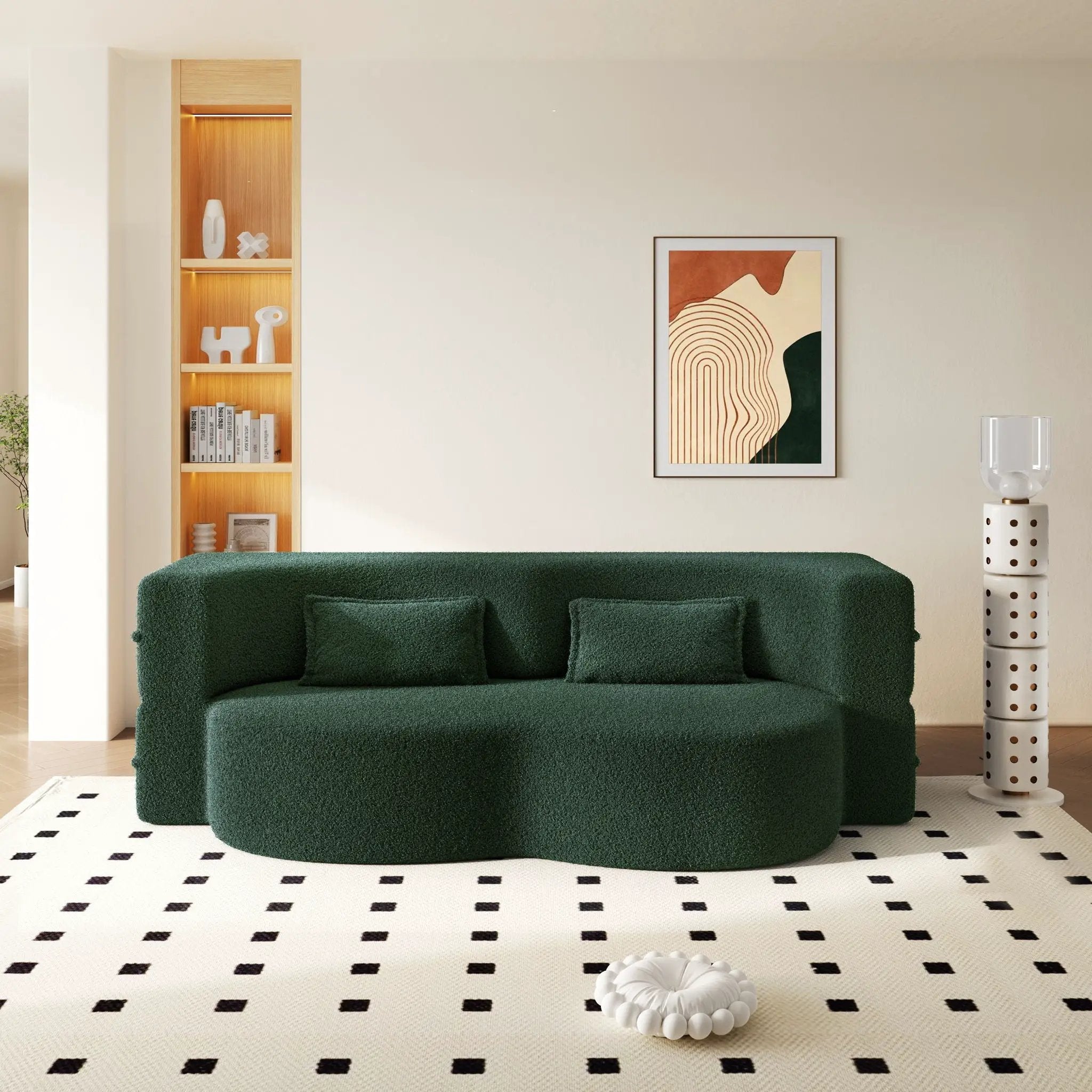 Modern Floor Sleeper Sofa Bed With 2 Pillows, Convertible Twin Size Folding Mattress For Living Room by HouseOfZazla
