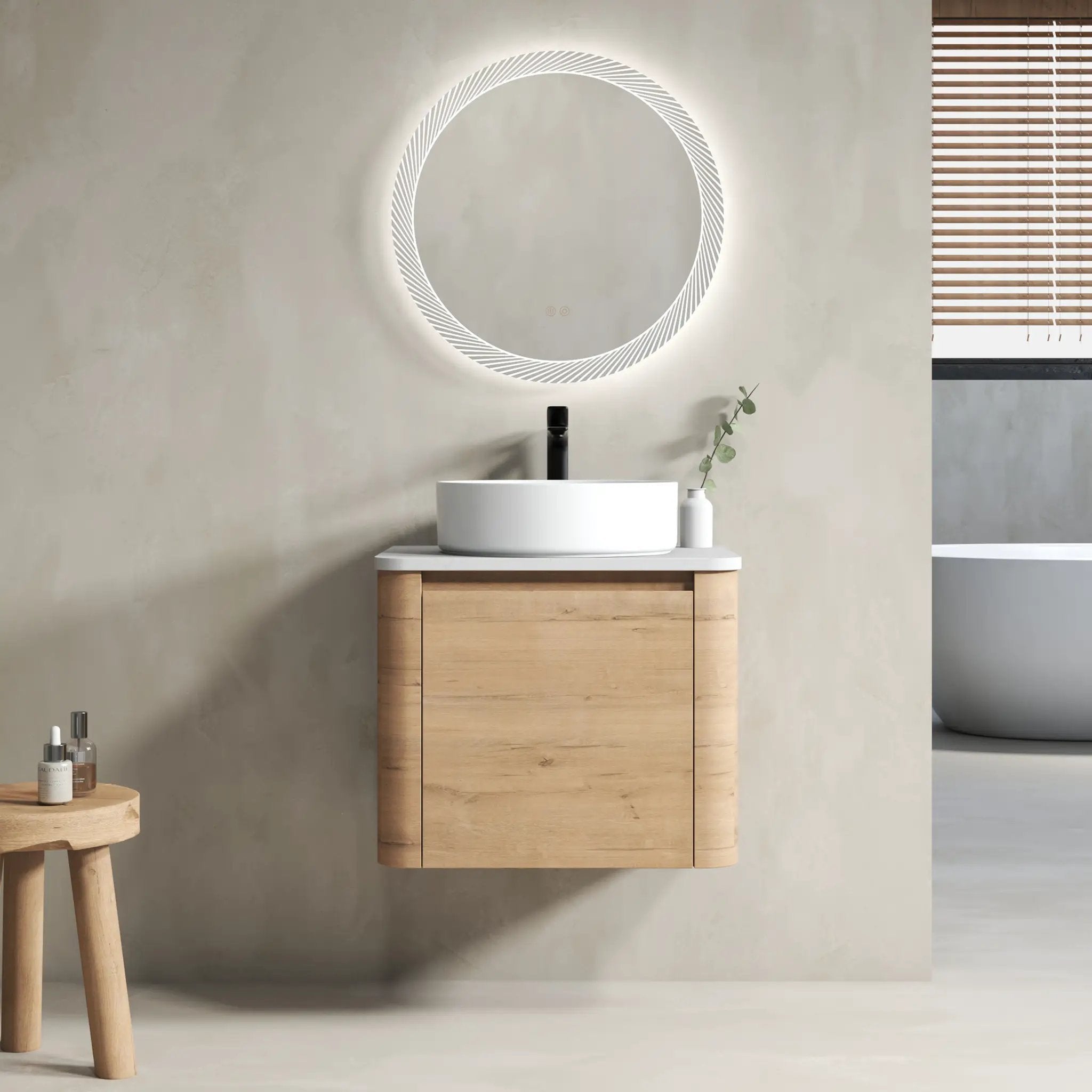 24" Wall-Mounted Bathroom Vanity With Ceramic Art Sink & Soft-Close Door by HouseOfZazla